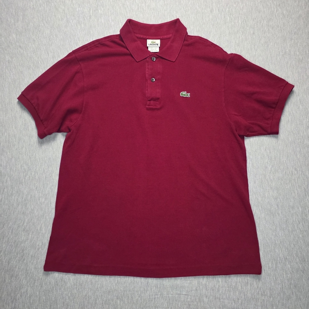 Lacoste Men's Burgundy Polo Shirt Size 6